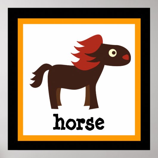 Mooie Poster van Paardensafari voor Kinderen (Voorkant)