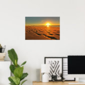 Mooie Poster van Zonsondergang op het Strand (Thuiskantoor)