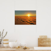 Mooie Poster van Zonsondergang op het Strand (Keuken)