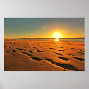 Mooie Poster van Zonsondergang op het Strand