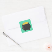 Mooie pot goud vierkante sticker (Envelop)