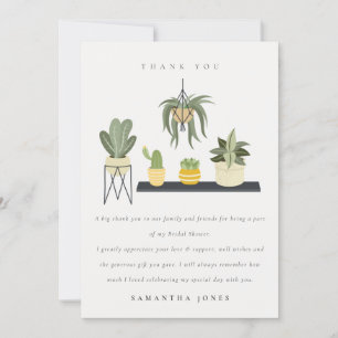 Mooie Potaardige Succulente Planten Bruidsshower Bedankkaart