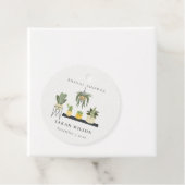 Mooie Pothuisjes met Bladerige Vetplanten Bruidsfe Bedankjes Labels (In situ)