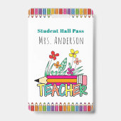 Mooie potloden student hall pass badge (Achterkant)