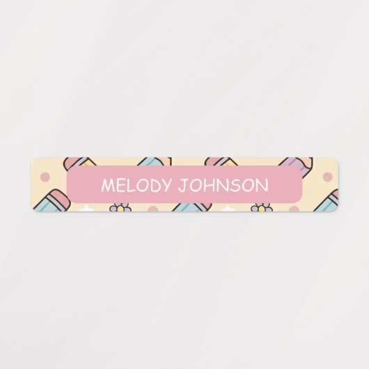 Mooie Potlood Patroon Kleur Gecodeerd Labels (Design 1)