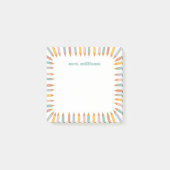 Mooie Potloodrand Aangepaste Naam Leraar Cadeau Post-it® Notes (Voorkant)