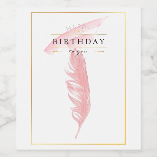 Mooie potloodtekening roze baarmoederdag wijn etiket (Enkel label)