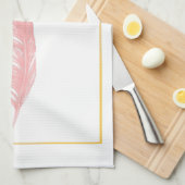 Mooie potloodtekening Roze veer verjaardag Theedoek (Quarter Fold)