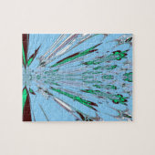 Mooie, prachtige Aqua Blue Floral Motif de Legpuzzel (Horizontaal)