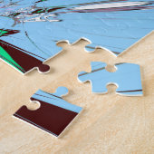 Mooie, prachtige Aqua Blue Floral Motif de Legpuzzel (Zijkant)