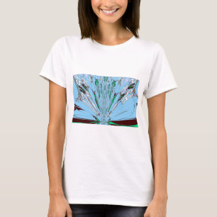 Mooie prachtige aquablauwe verbazingwekkende bloem t-shirt