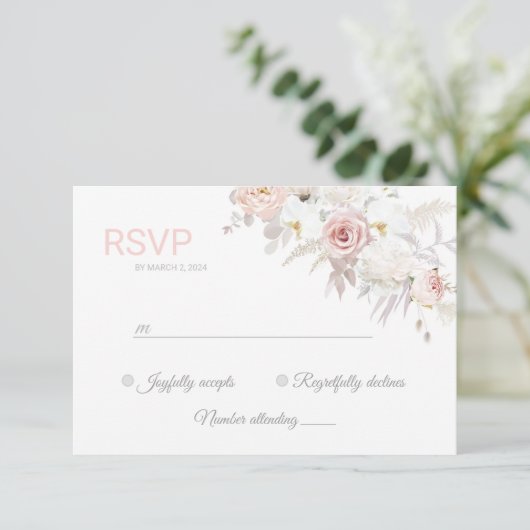 Mooie, prachtige, elegante Response Kaart RVSP (Staand voorkant)