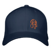 Mooie preppy script monogram JR wol Geborduurde Pet (Voorkant)