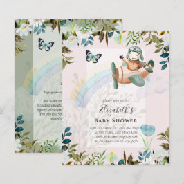 Mooie pret pilote baby jongens shower uitnodiginge