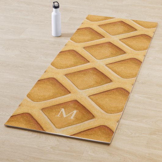 Mooie pretentieuze waffelpatroon monogram yogamat (In situ)