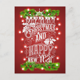 Mooie prettige kerst en nieuwjaarstypografie feestdagenkaart