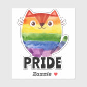 Mooie Pride Kitty Waterverf Vinyl Sticker (Vel)