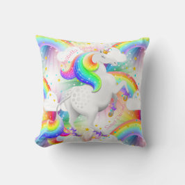 Mooie Princess Unicorn Rainbow Starburst Decor Kussen