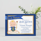 Mooie Prins Baby Shower Uitnodigingen (Staand voorkant)
