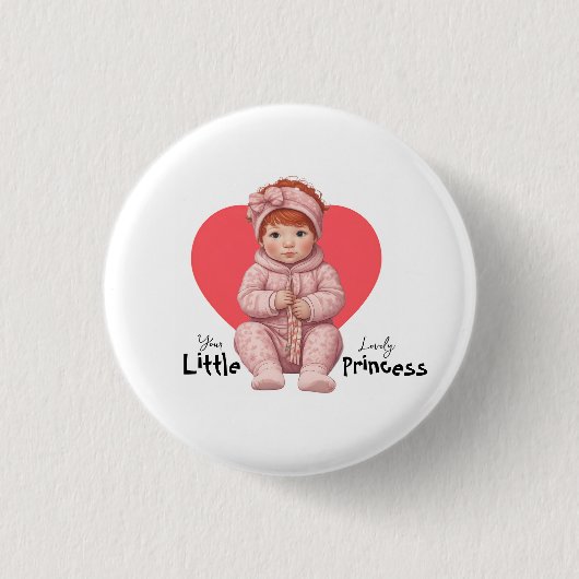 Mooie Prinses Baby Ronde Button 3,2 Cm (Voorkant)