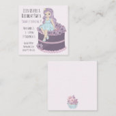 Mooie prinses die op Cake Birthday Kaart zit (Voorkant / Achterkant)
