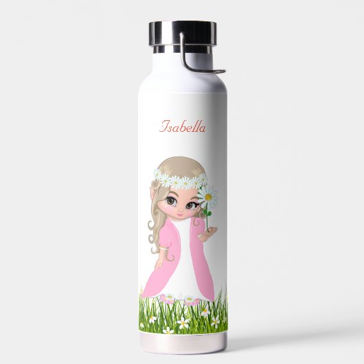 Mooie prinses en bloemen waterfles (Links)