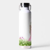 Mooie prinses en bloemen waterfles (Voorkant)