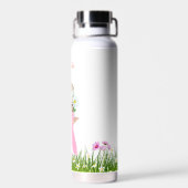 Mooie prinses en bloemen waterfles (Achterkant)