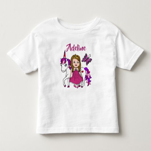 Mooie Prinses en Eenhoorn Persoonlijk T-Shirt (Voorkant)