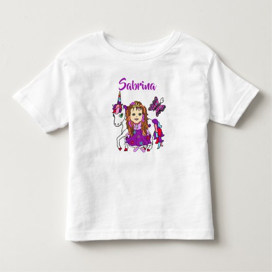 Mooie Prinses en Eenhoorn Persoonlijke T-shirt (Voorkant)