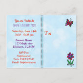 Mooie Prinses en Eenhoring Verjaardagsuitnodiging Briefkaart (Achterkant)