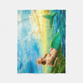 Mooie prinses- fantasiezeemeermin bij zonsondergan fleece deken (Voorkant)