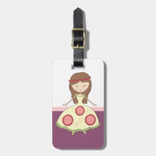 Mooie prinses Girl Bagagelabel (Voorkant verticaal)