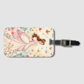 Mooie prinses met vlinders bagagelabel (Voorkant (horizontaal))