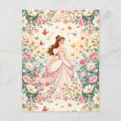 Mooie prinses met vlinders briefkaart (Voorkant)