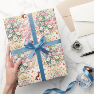 Mooie prinses met vlinders cadeaupapier