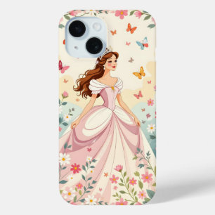 Mooie prinses met vlinders iPhone 15 case