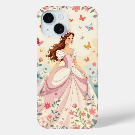 Mooie prinses met vlinders Case-Mate iPhone case (Achterkant)