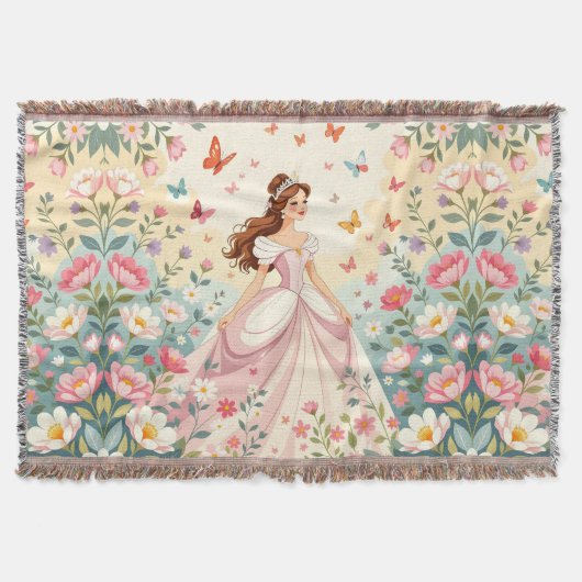 Mooie prinses met vlinders deken (Voorkant)