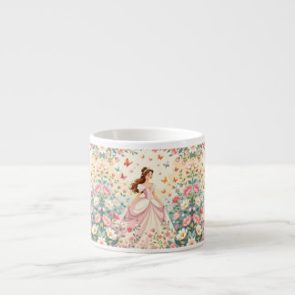Mooie prinses met vlinders espresso kop