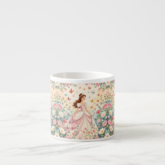 Mooie prinses met vlinders espresso kop (Voorkant)