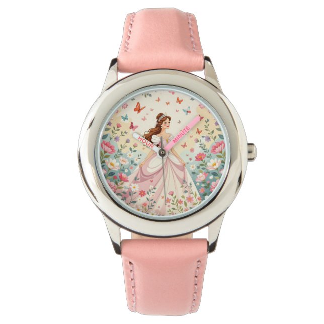 Mooie prinses met vlinders horloge (Voorkant)