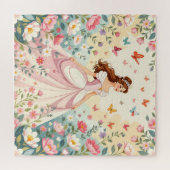 Mooie prinses met vlinders legpuzzel (Horizontaal)