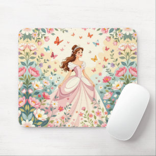 Mooie prinses met vlinders muismat