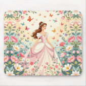 Mooie prinses met vlinders muismat (Voorkant)