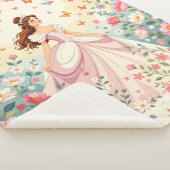 Mooie prinses met vlinders sherpa deken (3/4)