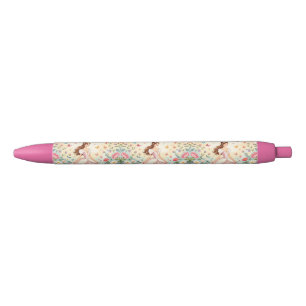 Mooie prinses met vlinders zwarte inkt pen