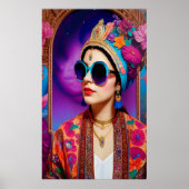 Mooie prinses met zonnebrillen poster (Voorkant)