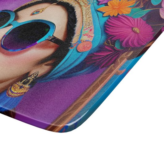 Mooie prinses met zonnebrillen snijplank (Hoek)