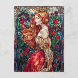 Mooie prinses tussen de Rozen Briefkaart